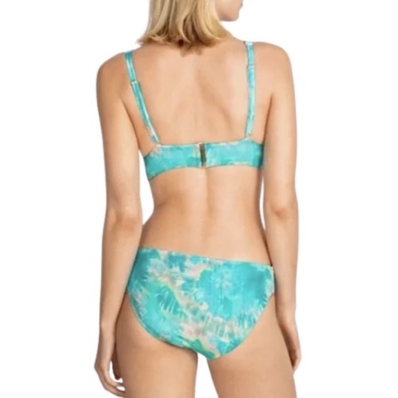 NWT Calme by Johnny Was Aqua Keys Turquoise Tie Dye 2-Piece Bikini - Picture 3 of 3